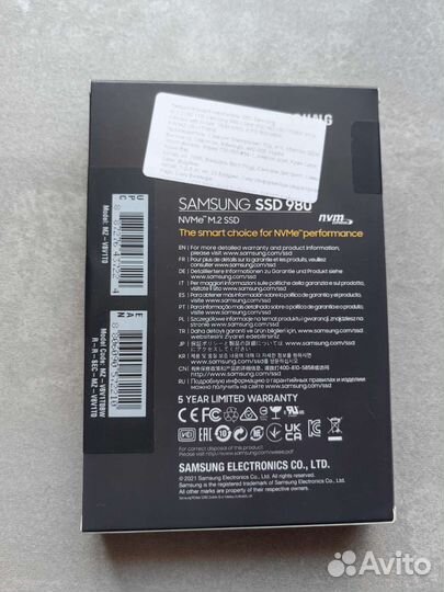 Ssd Samsung 980 1tb новый