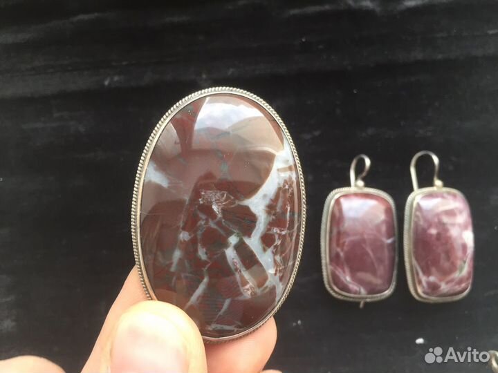 Подарочный комплект серьги кольцо брошь