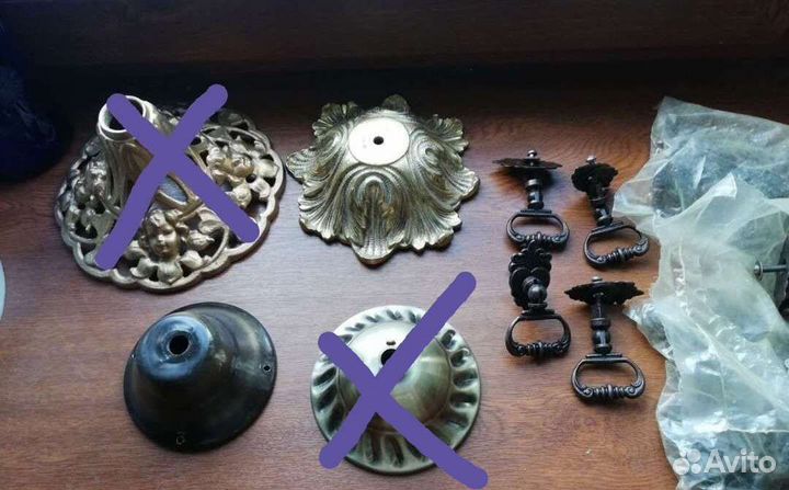 Детали люстры светильники бра много