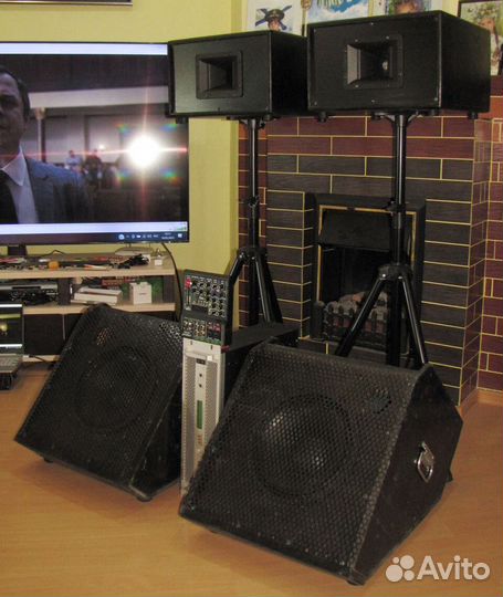 Колонки FA 2200W Рупоры Сабы Усилок Микшер Стойки