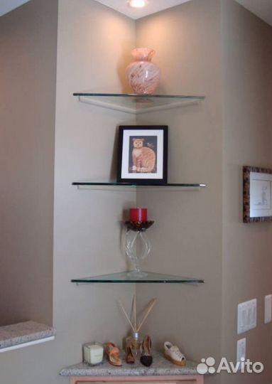 Стеклянная полка на заказ