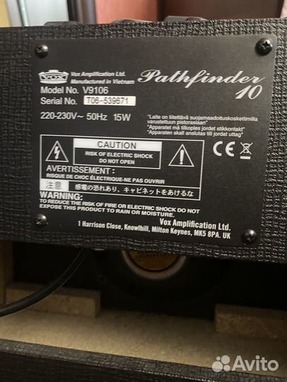 Гитарный комбоусилитель vox pathfinder 10