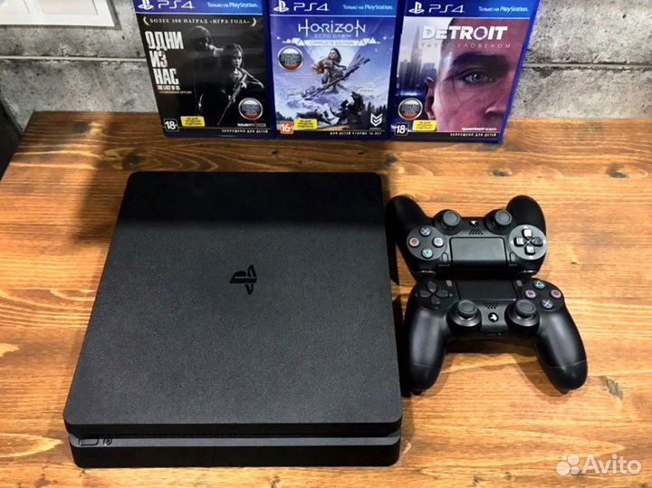 Sony PlayStation 4 Slim/Море игр/Гарантия