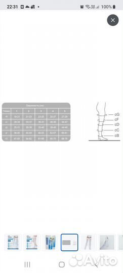 Компрессионные чулки 2 класс 1 размер
