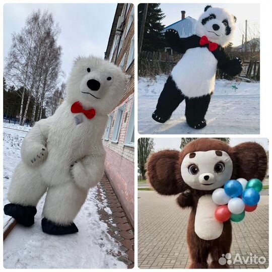 Белый мишка и панда /экспресс поздравление