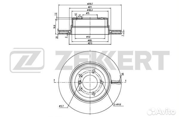 Диск торм. зад. BMW 5 E60 E61 05- Zekkert BS-6188