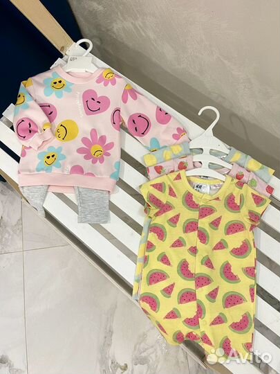 Комплекты боди песочники слипы 56 62 68 74 h&m