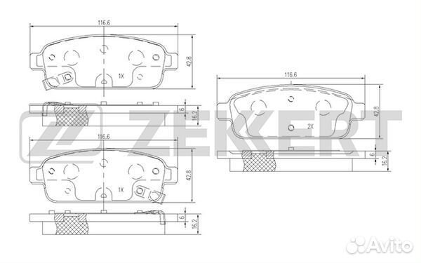 Колодки торм. диск. задн. Chevrolet Aveo (T300) 13