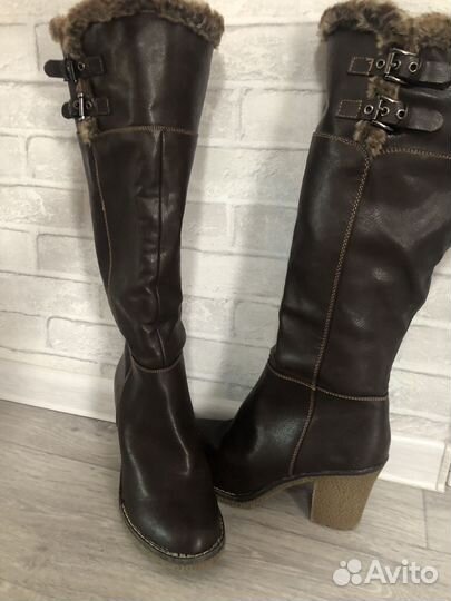 Сапоги женские, коженные, зимние