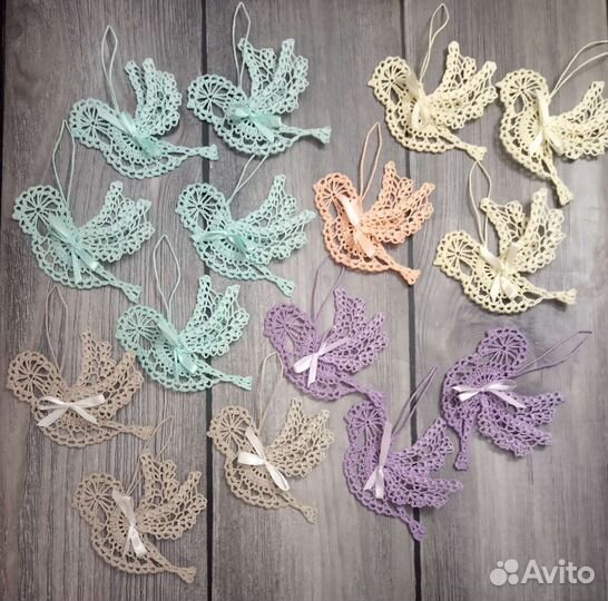 Вязаные украшения для дома. Птички. Ручная работа