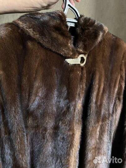 Шуба норковая с капюшоном