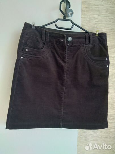 Юбка микровельвет шоколад