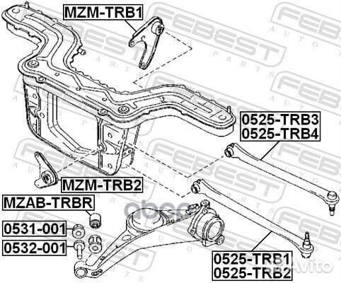 Тяга подвески нижняя зад лев mazda tribute EP