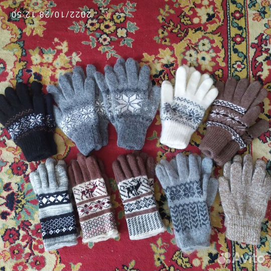 Перчатки женские теплые митенки