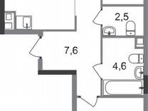 2-к. квартира, 58,5 м², 2/17 эт.