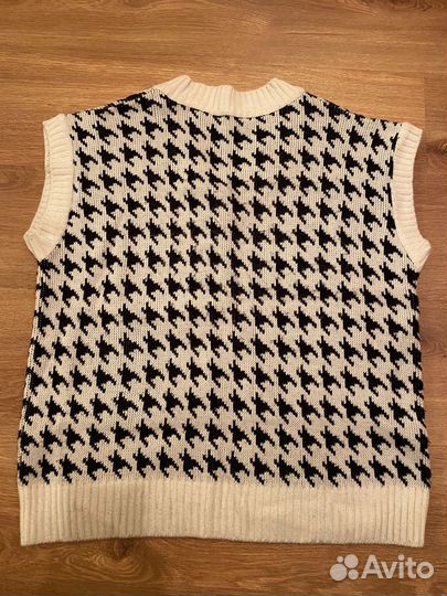 Жилет принт гусиная лапка оверсайз