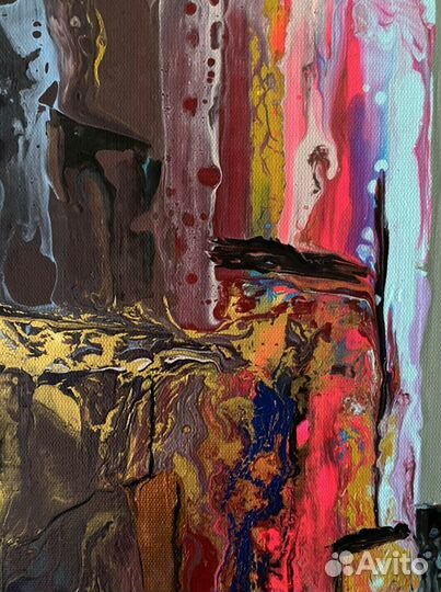 Картины fluid art 60x70 жидкий акрил