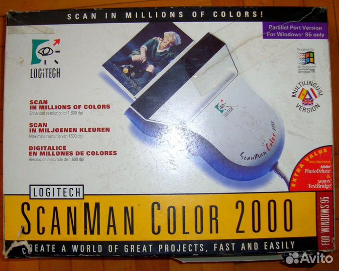 Ручной раритетный сканер Logitech Scanman 2000