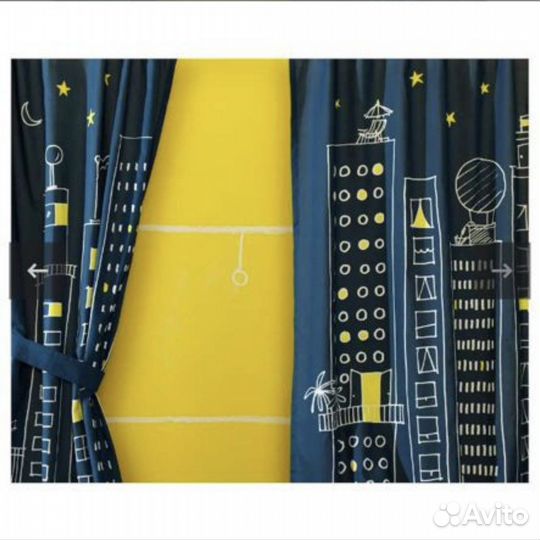 Шторы в детскую IKEA ночной город