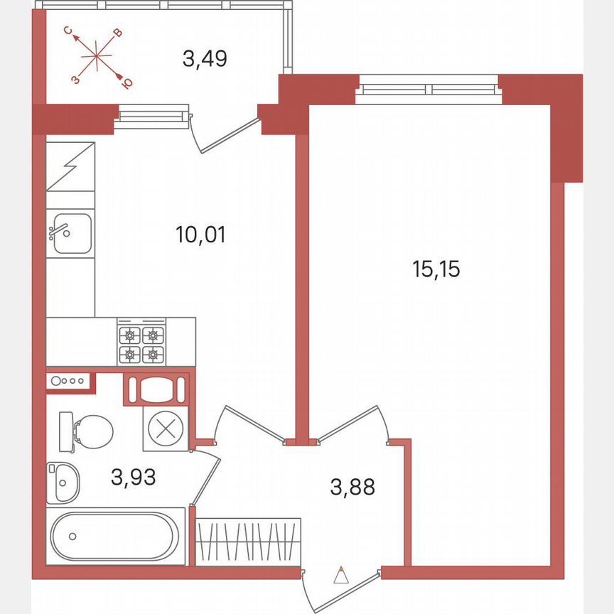 1-к. квартира, 34,7 м², 5/5 эт.
