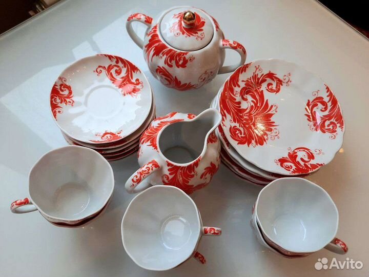 Сервиз фарфор лфз 1сорт Перо жар-птицы