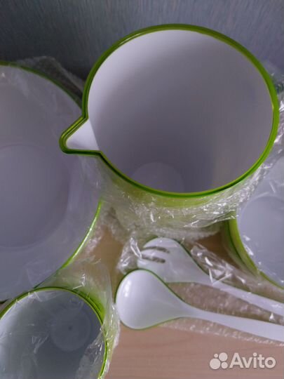 Набор посуды,из акрила,новый,кувшин,салатники,стак