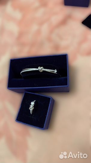Swarovski комплект кольцо браслет