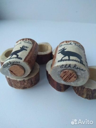 Набор из рога оленя: солонки, кольца для салфеток