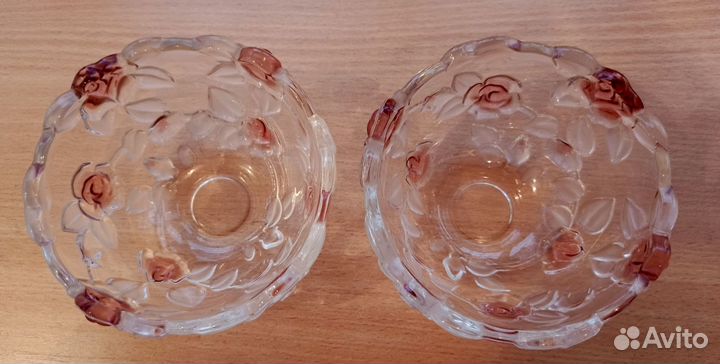 Ваза конфетница цветное стекло