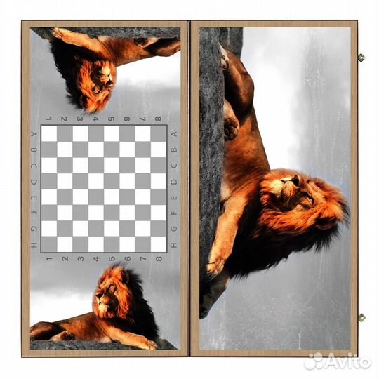 Нарды + Шашки Сирия Лев в Саванне большие (Россия, дерево, 60 см), Partida 63011