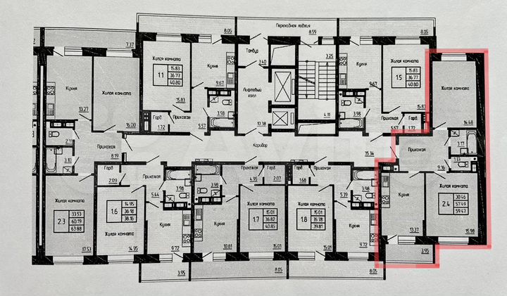 2-к. квартира, 62 м², 7/13 эт.