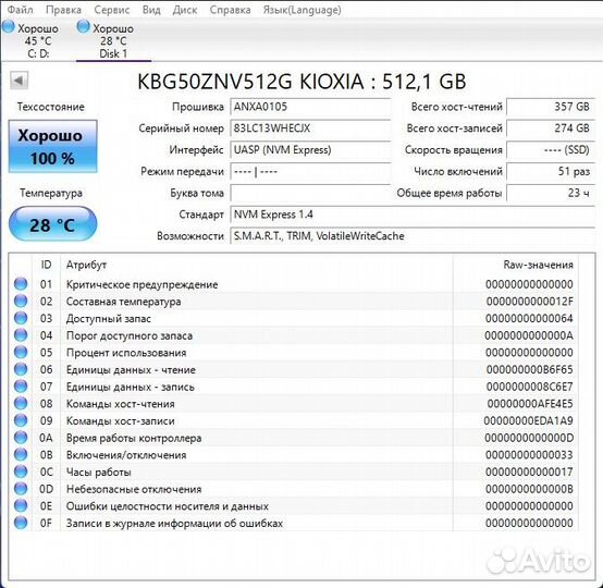 Toshiba ssd m2 nvme 512gb (Новые)