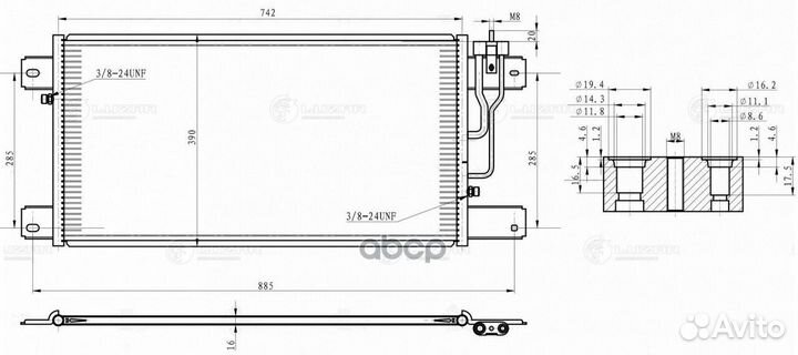 Радиатор кондиционера lrac2803 luzar