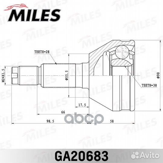 Шрус chery fora 06-нар. ga20683 Miles