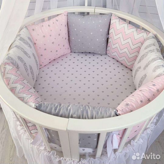 Бортики в детскую кроватку Подушки белье