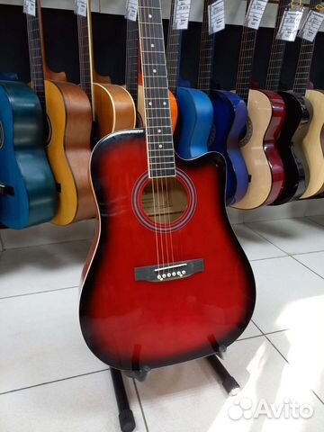 Акустическая гитара Красная 41' Shinobi Новая