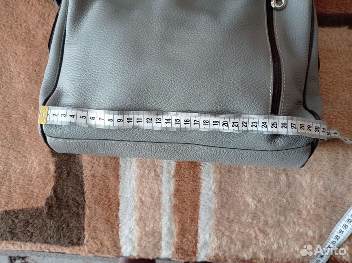 Сумка женская натуральная кожа серая