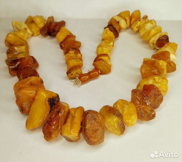 Янтарные бусы крупные 60 см, 156 г СССР