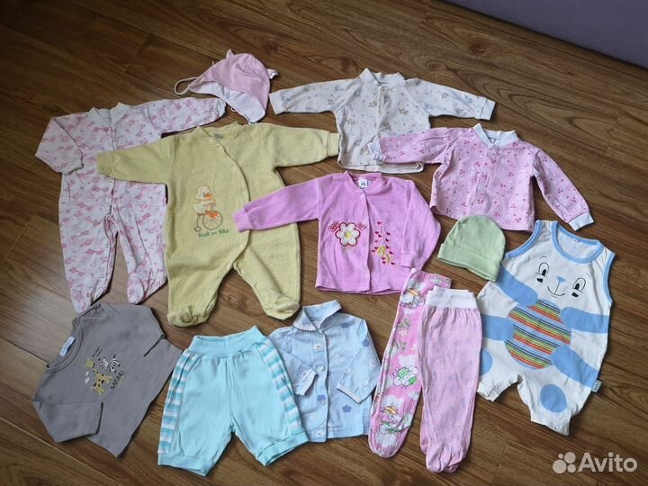 Конверт + пакет вещей на малышку