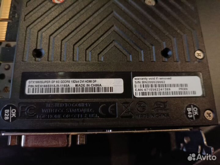 Видеокарта Palit GeForce GTX 1660 super GP 6GB