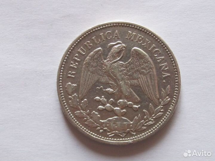 1 песо 1908 Мексика серебро 24,4 г