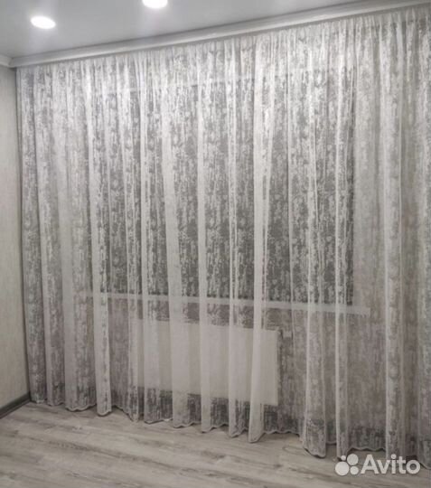 Тюль мрамор новая готовая