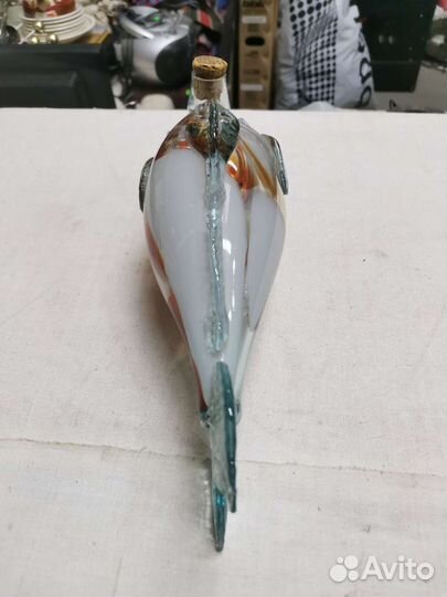 Графин Рыба Цветное гутное стекло СССР (Ч)