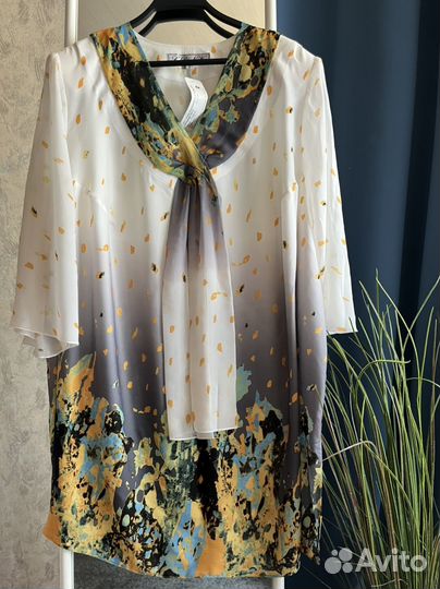 Блуза туника легкая на лето 66 70 72 74 размер