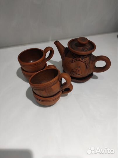 Сервиз чайный глиняный