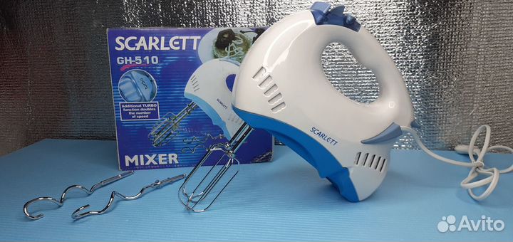 Миксер Scarlett 300вт Турбо режим 2 комплекта