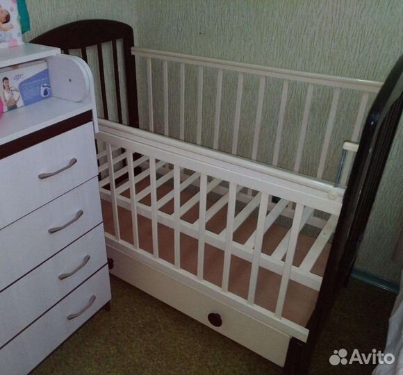 Детская кровать. Матрас. Бортик