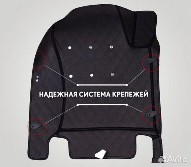 Ковры экокожа черные PVC BMW X6 F16 2014-2019