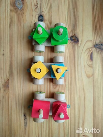 Поезд Монтессори деревянный