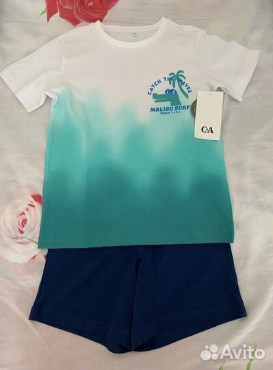 Футболка и шорты на мальчика 122 C&A